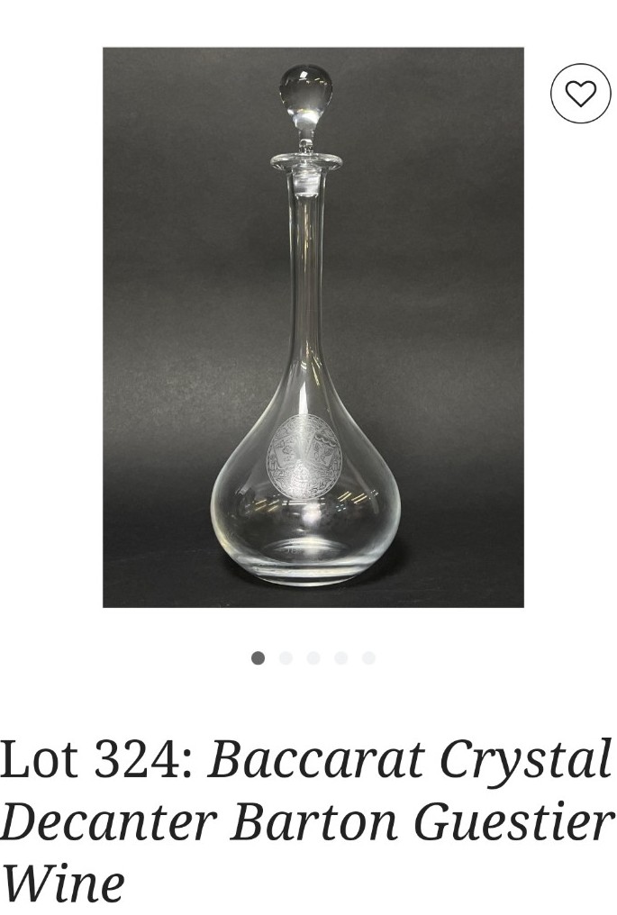 Baccarat crystal decanter vine