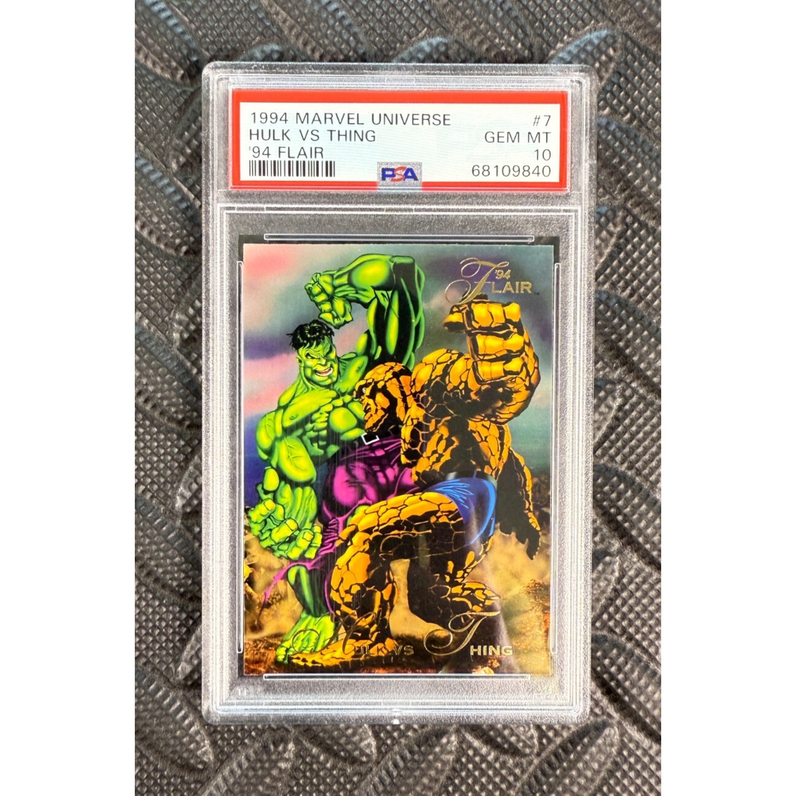 1994 Flair Marvel Universe Hulk vs Thing # 7 PSA 10 Gem Mint Pop 26 Fantastic 4