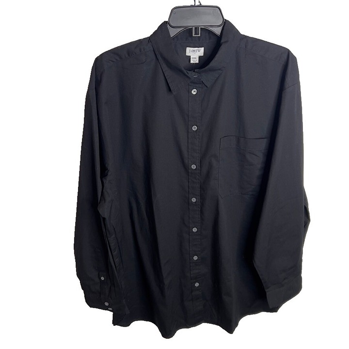J.Crew 90 Relaxed Fit Button Up Shirt Black Size XXL BT868