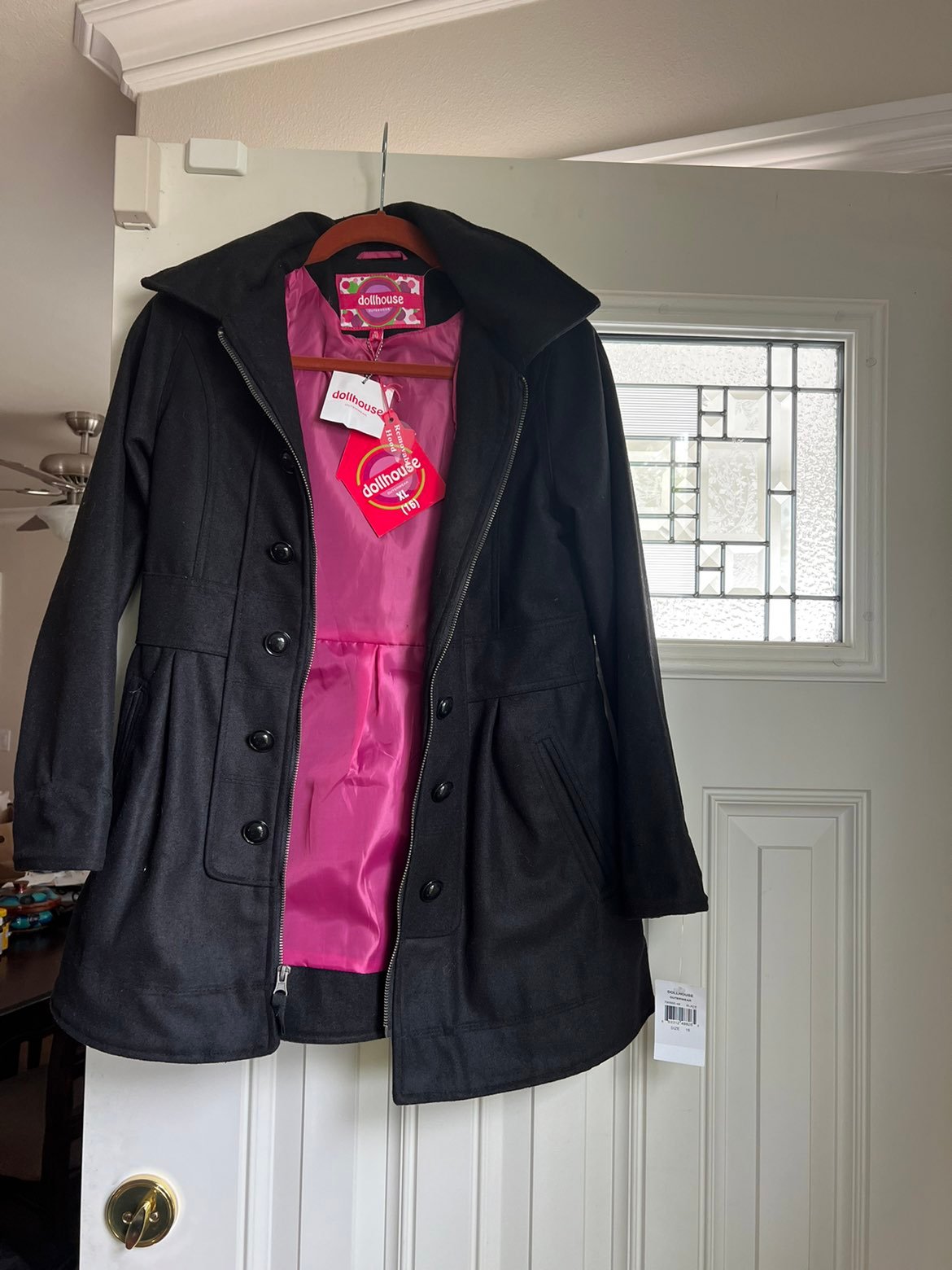 dollhouse black trench coat