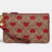 NWT COACH Small Wristlet In Signature Canvas Heart Print Gold Accents AUTHENTIC