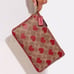 NWT COACH Small Wristlet In Signature Canvas Heart Print Gold Accents AUTHENTIC