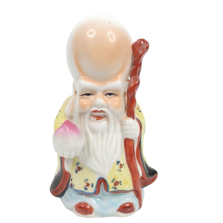 Shouxing Longevity God Porcelain 5 Inch Figurine Old Man Chinese Asian Oriental