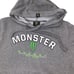 Monster Energy Drink Hoodie Gray Pullover Graphic Women's M Double Side Logo