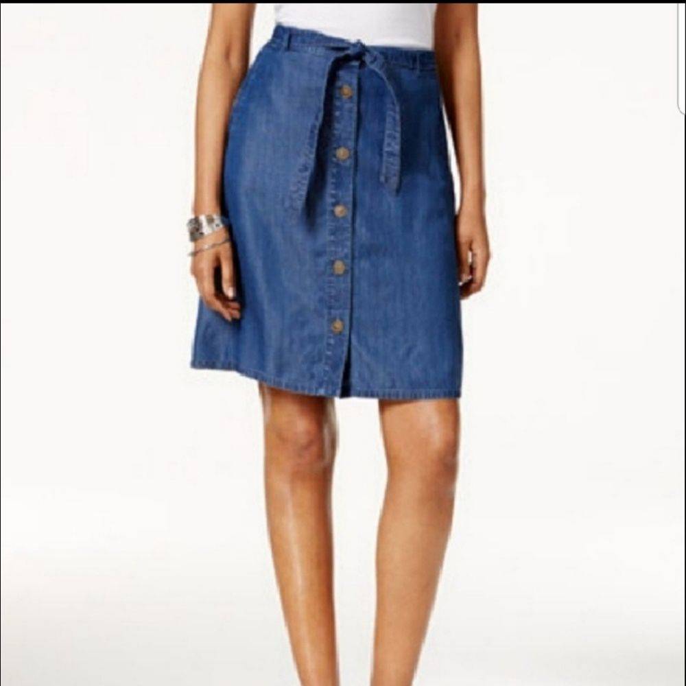 Style & Co Chambray button down skirt