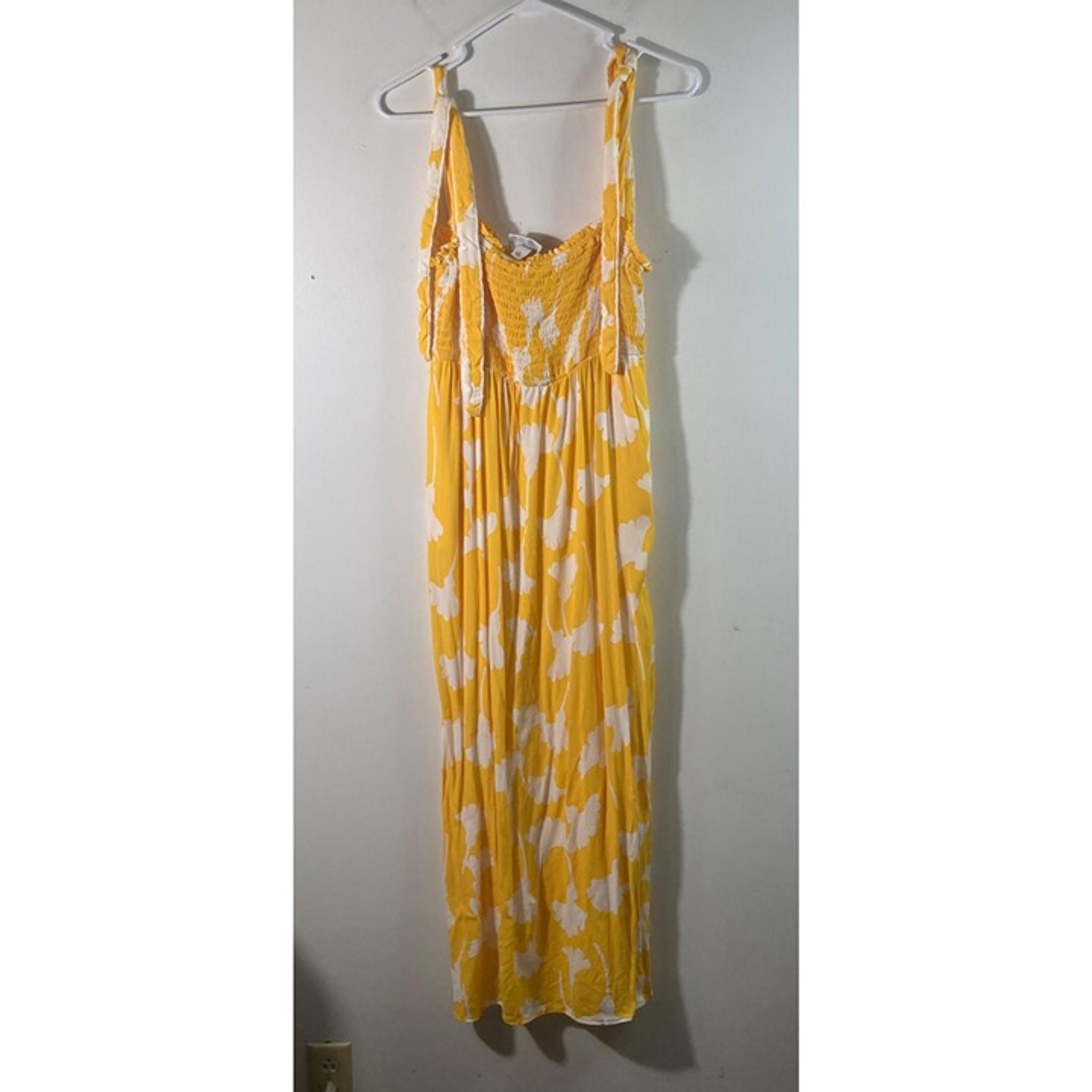 Womens Diane Von Furstenberg Floral Maxi Sundress White Yellow M Rayon