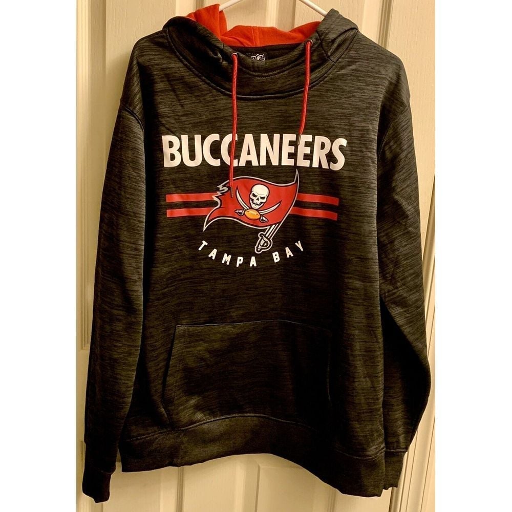 Tampa Bay Buccaneers NFL Team Apparel Pewter Gray Men's Pullover Hoodie XL
