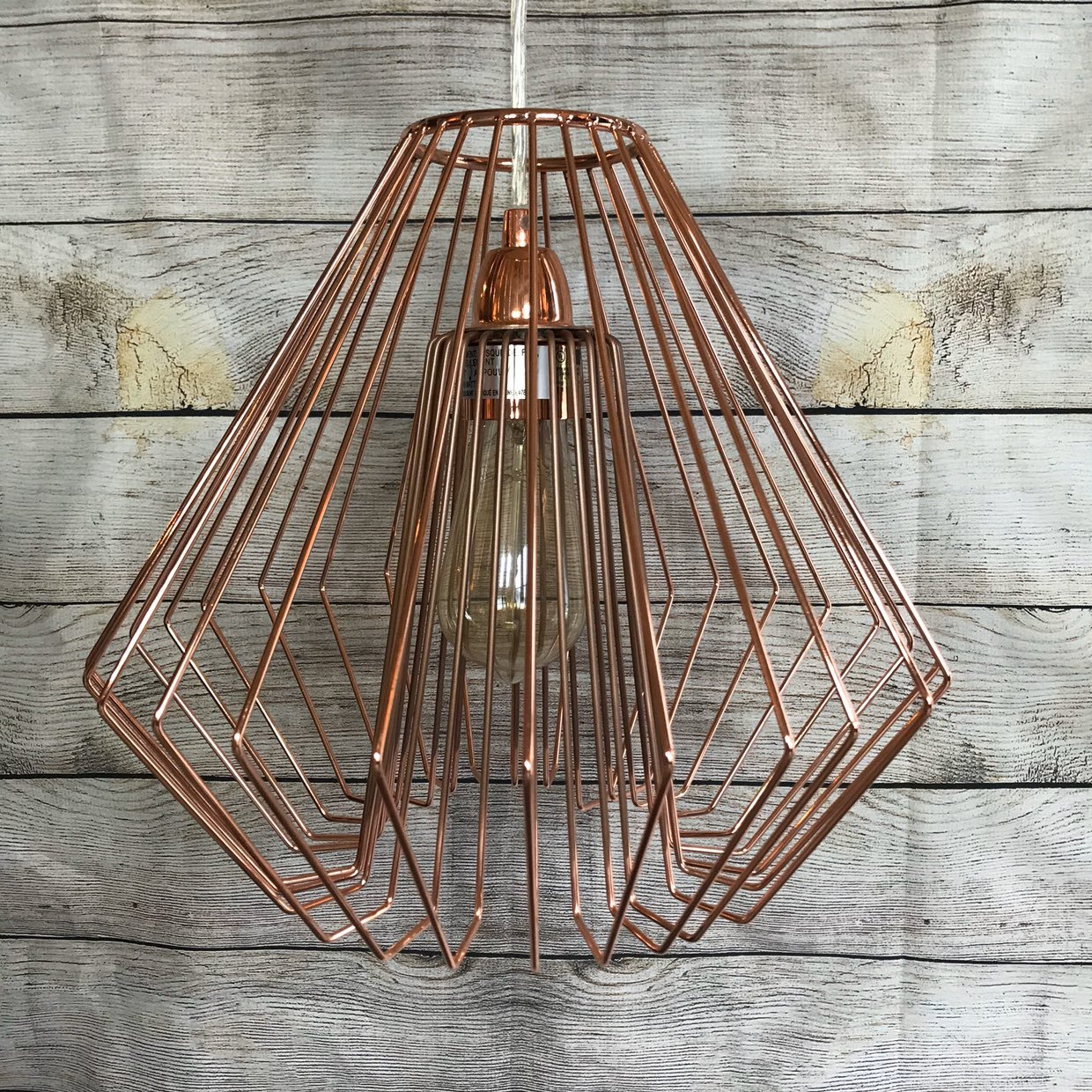 Copper tone pendant light