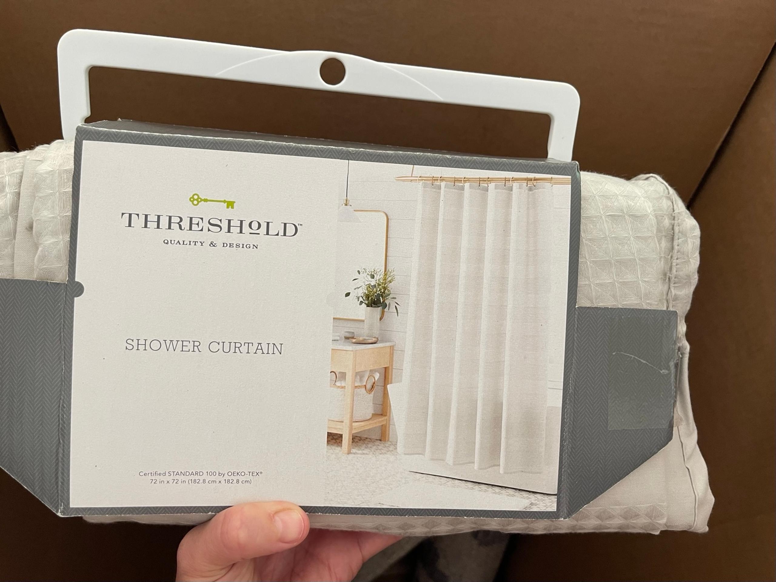 Threshold shower curtain