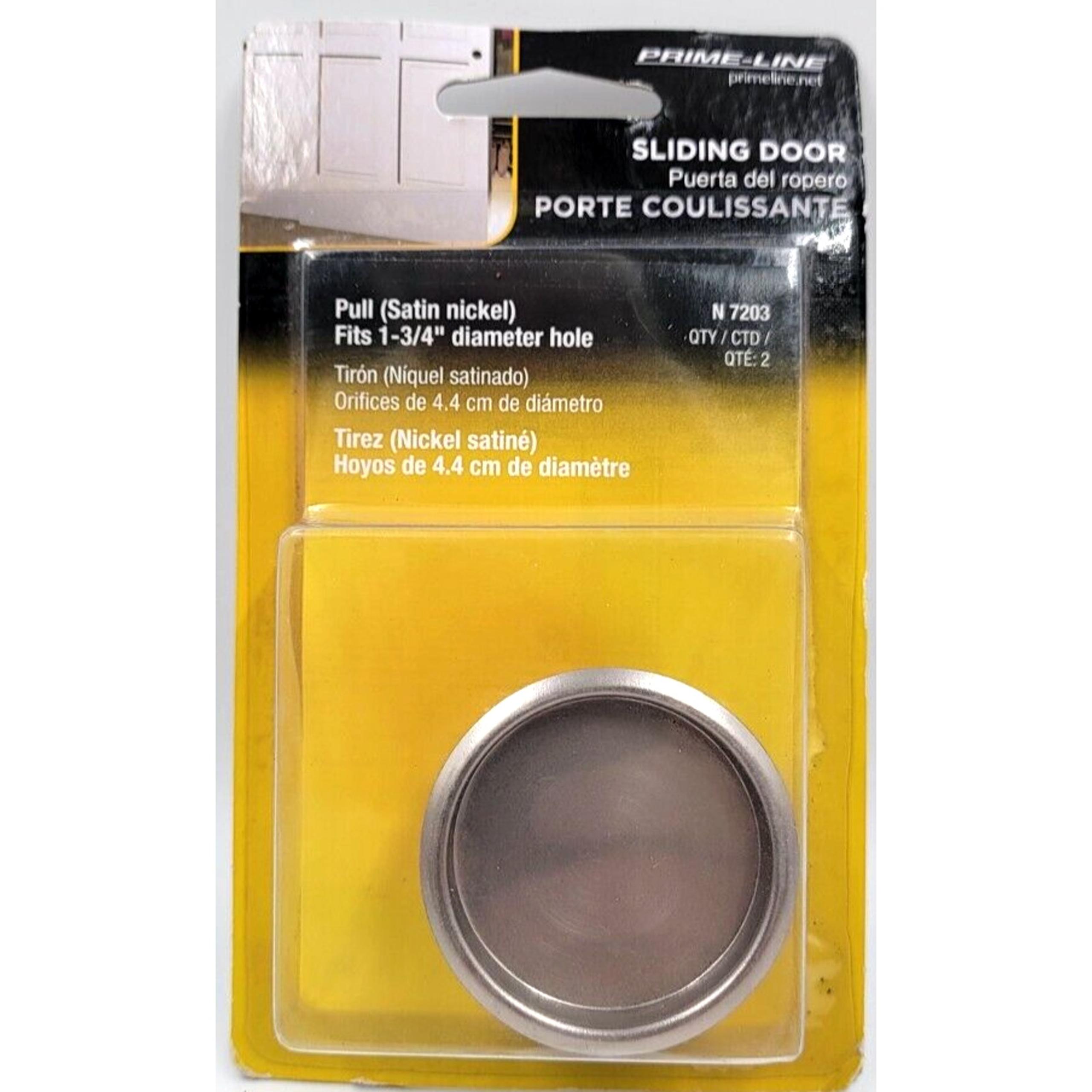 Prime Line N7203 Finger Pull Satin Nickel, 1-3/4" Diameter Hole Sliding Door