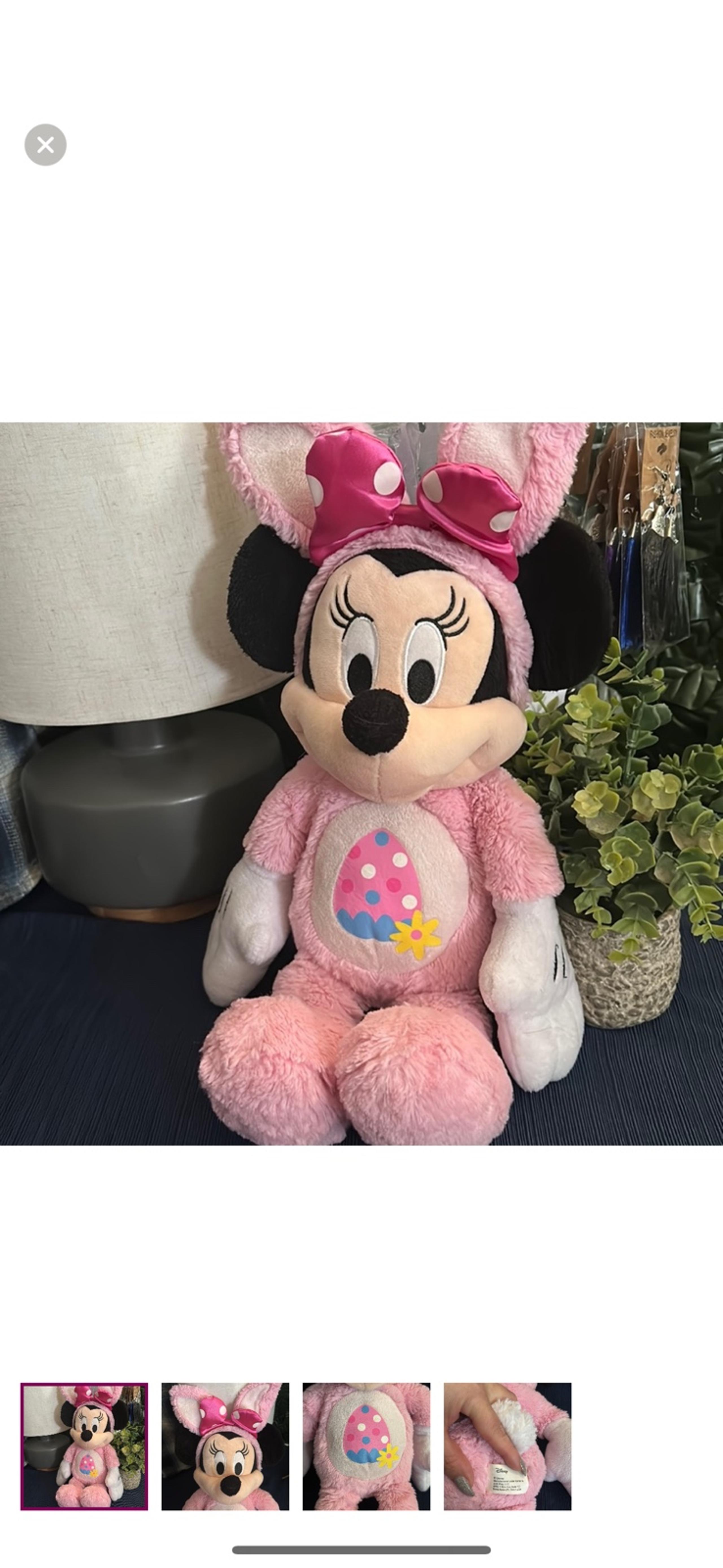 Easter Minnie Mouse Plush, 18”, pre-loved condition