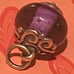 Brand new in box Purple Gentle Wave Glass Art Finial Charm