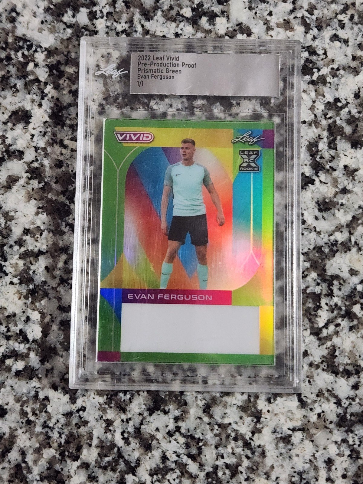 2022 Leaf Vivid Evan Ferguson Soccer Yellow 1/1 Rookie card