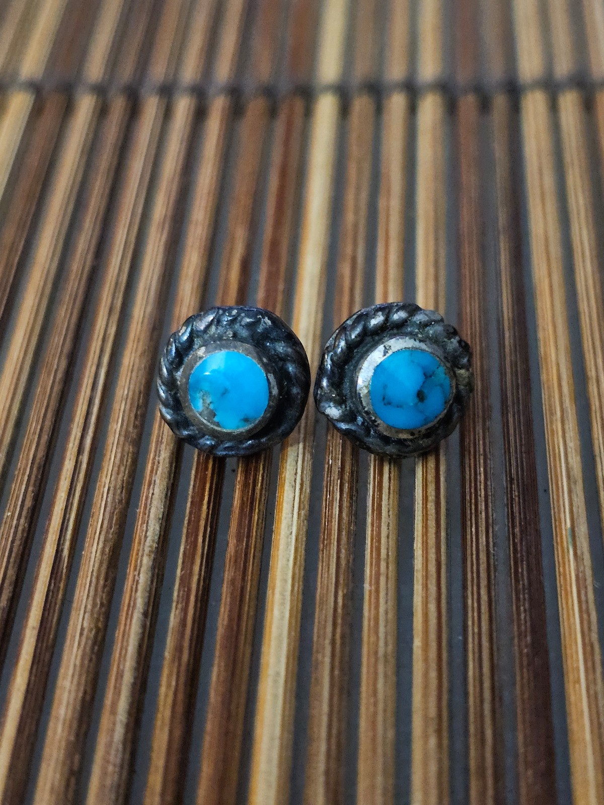 Sterling Silver Navajo Turquoise Stud Earrings (Vintage)