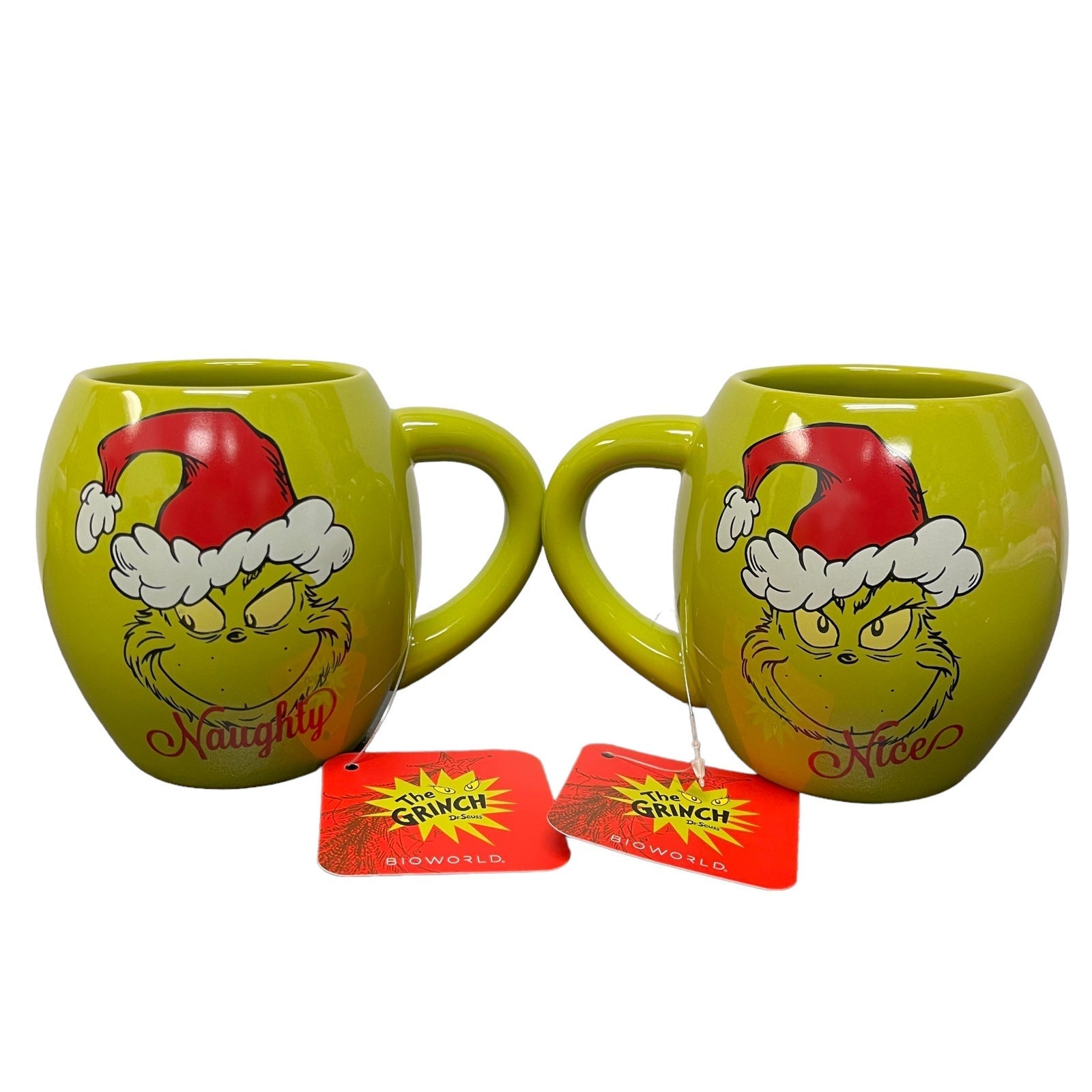 The Grinch Naughty/Nice Christmas Mugs Set of 2
