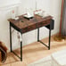 32 Office Small Computer Desk,Home Study Table with 2 Fabric Drawers & Side Bag