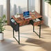 32 Office Small Computer Desk,Home Study Table with 2 Fabric Drawers & Side Bag