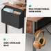32 Office Small Computer Desk,Home Study Table with 2 Fabric Drawers & Side Bag