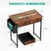 32 Office Small Computer Desk,Home Study Table with 2 Fabric Drawers & Side Bag