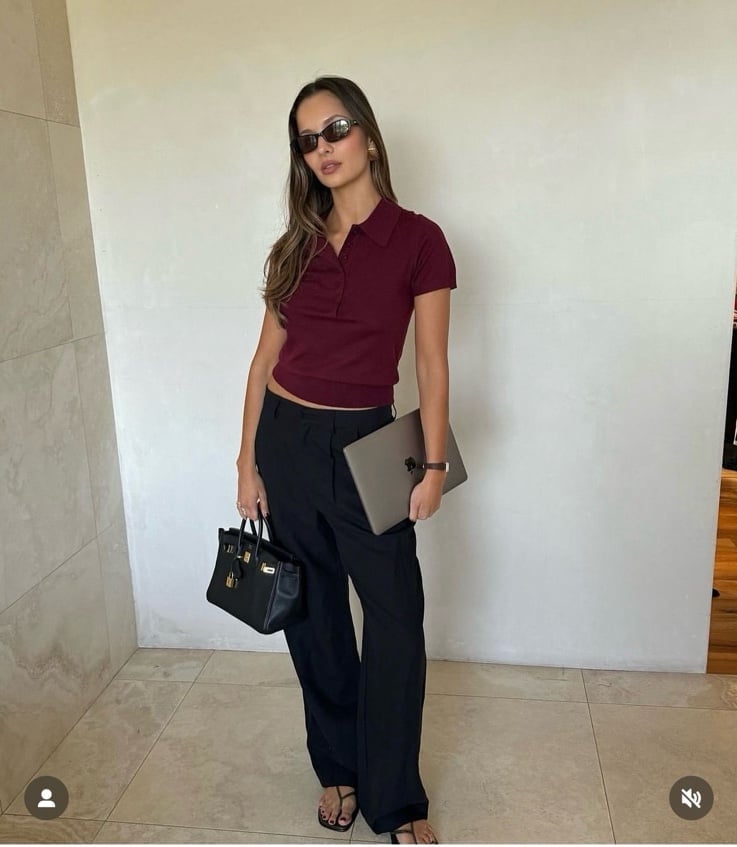 ZARA SHORT SLEEVE KNIT POLO SHIRT like MIU MIU