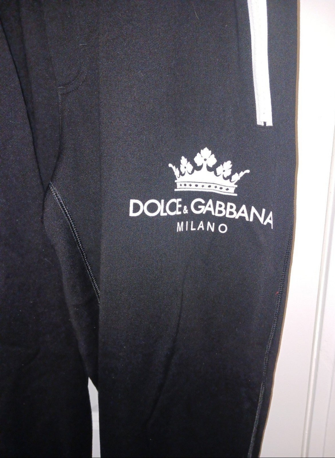 Dolce & Gabbana Men's Black Milano Logo Crew Sweatpants