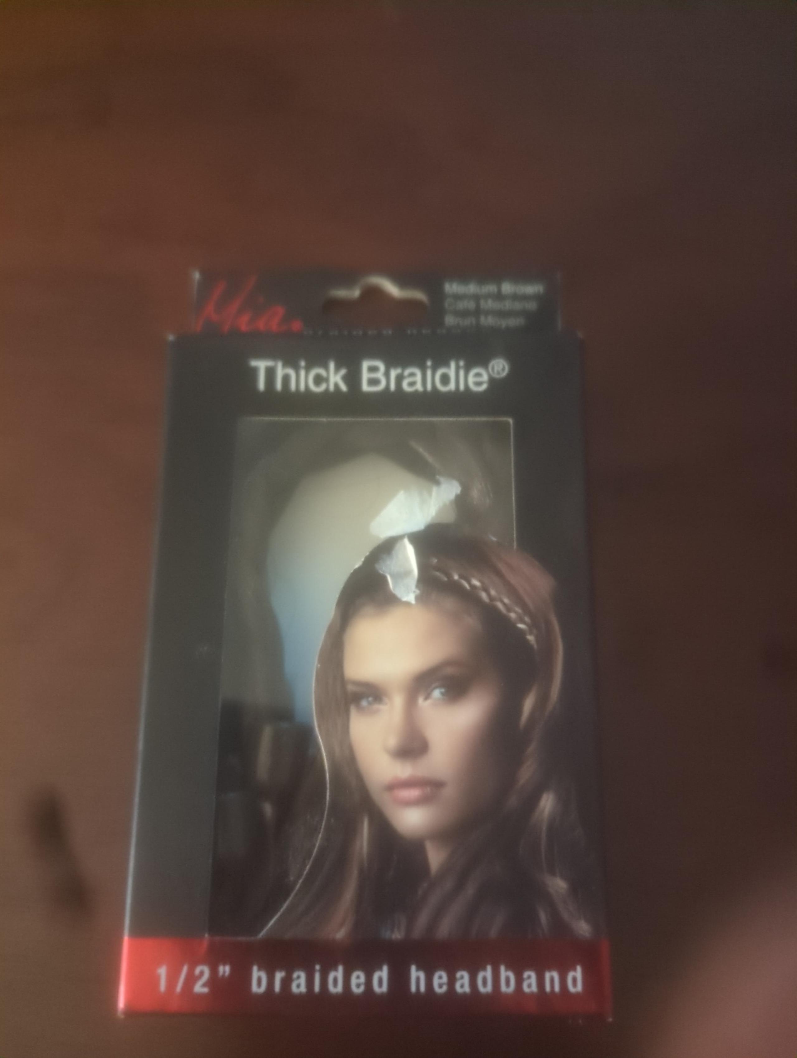 Mia medium brown 1/2 braided headband