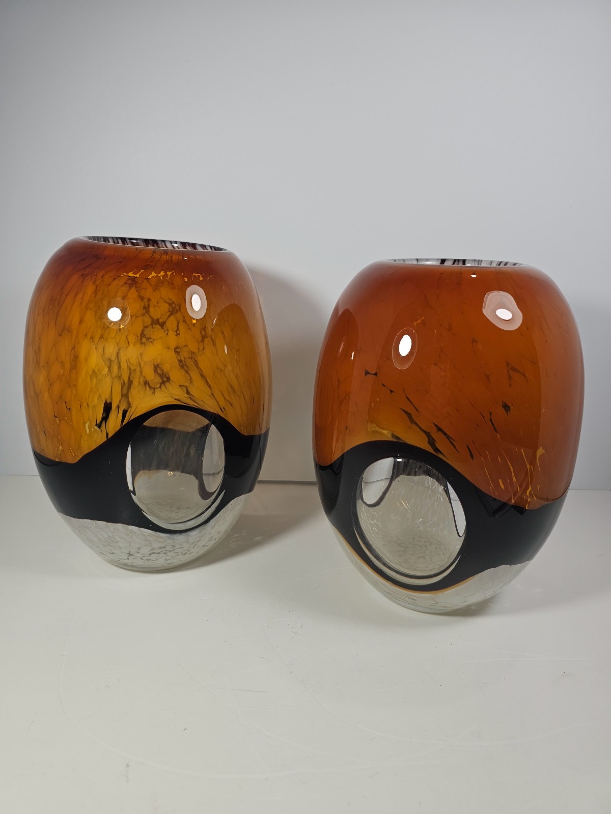 Murano Style Peek-A-Boo Vase Set