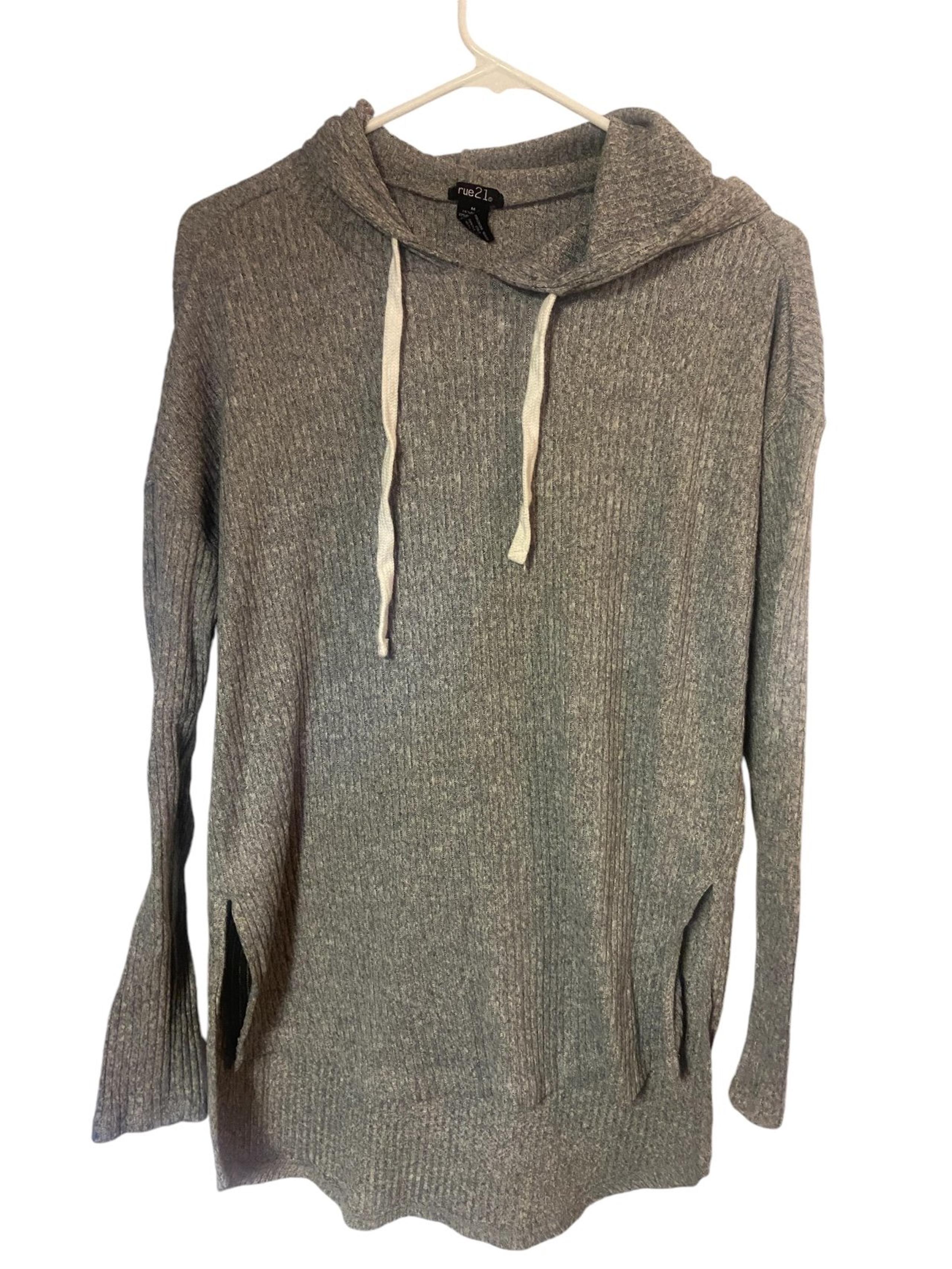 Rue 21 grey long sleeve pull over Hoodie ladies medium