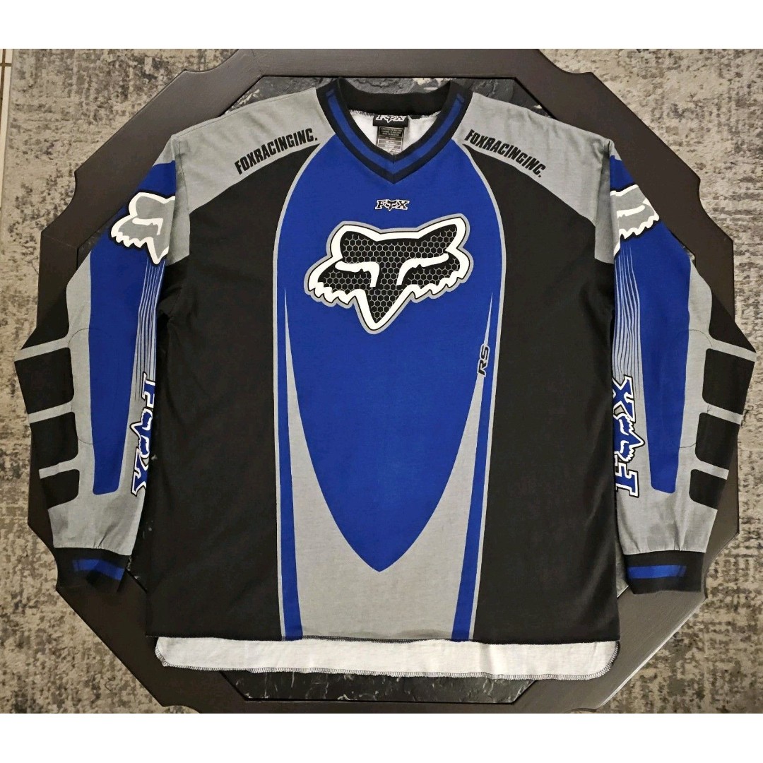 Fox Racing Vintage Motocross Supercross Jersey Shirt Mens XL Y2K AOP Motocross