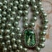 SIGNED HEIDI DAUS VERY LONG LARGE GREEN TOPAZ PEARL NECKLACE NWOT