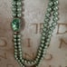 SIGNED HEIDI DAUS VERY LONG LARGE GREEN TOPAZ PEARL NECKLACE NWOT