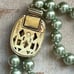 SIGNED HEIDI DAUS VERY LONG LARGE GREEN TOPAZ PEARL NECKLACE NWOT