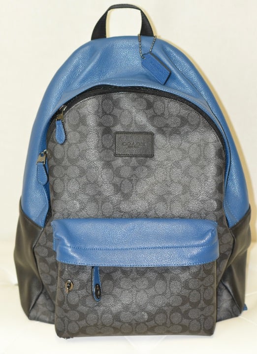 Coach Campus Signature Coated Canvas Backpack F72051 Denim Charcoal