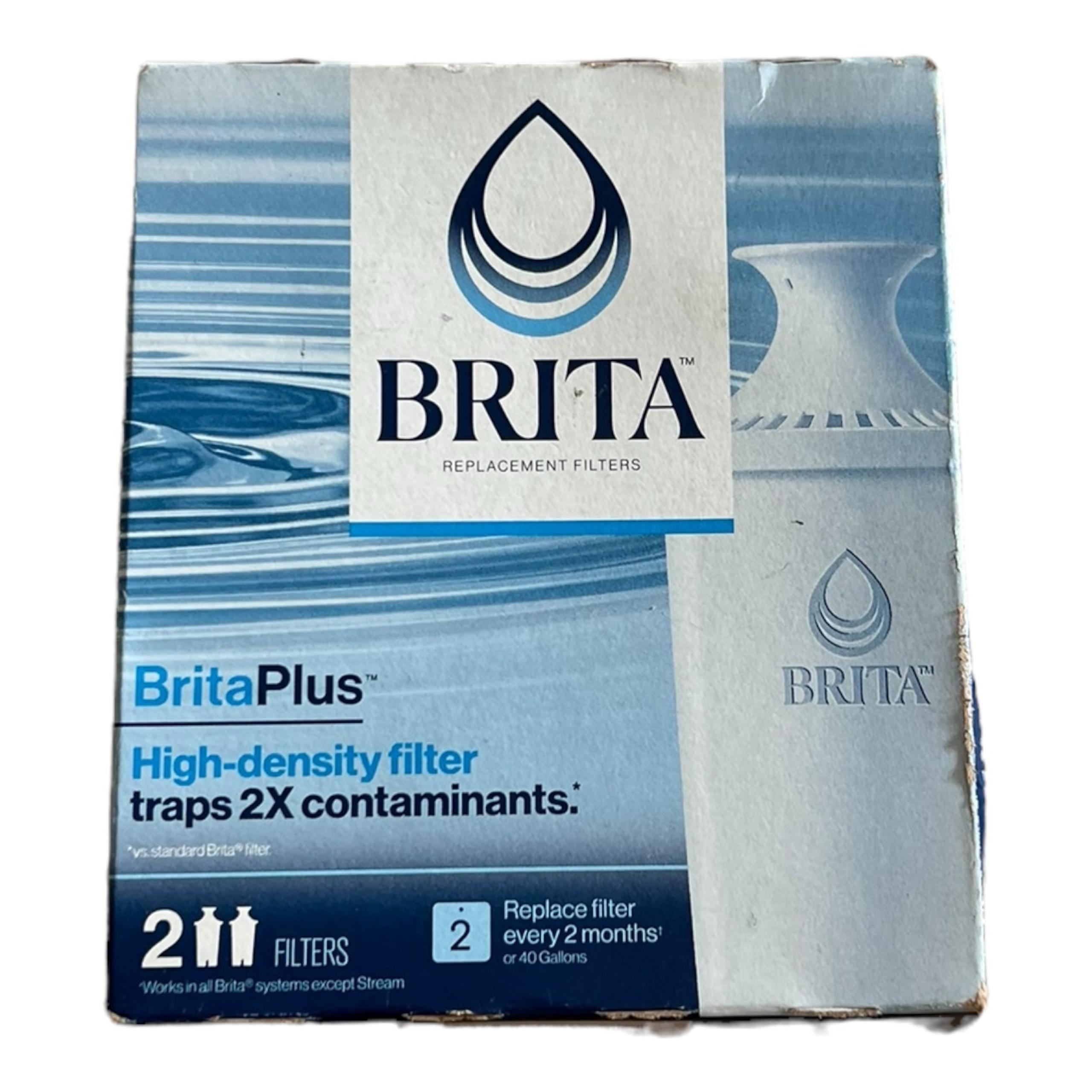 Genuine 2-Pack Brita Plus High Density Water Pitcher Replacement Filters