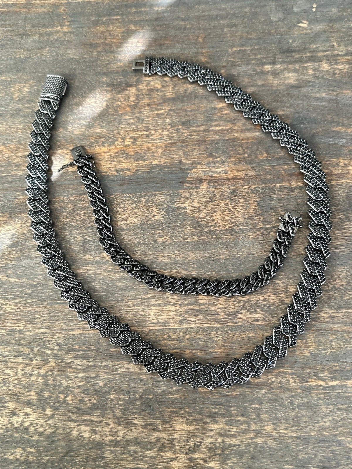 Cuban Link Black Stones Lab Made No Fade No Tarnish High Quality Iced out Cuban
