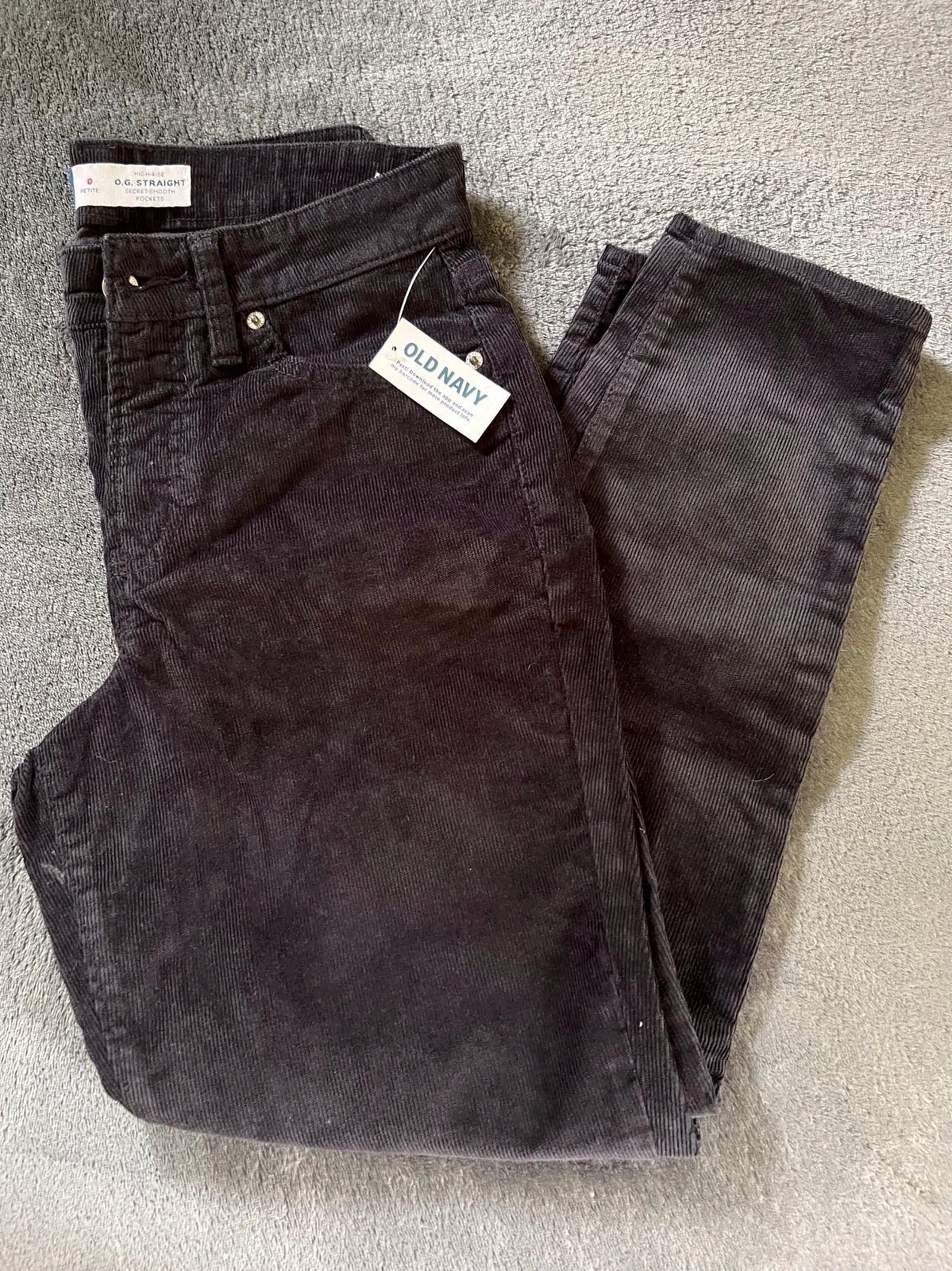 Old Navy Women's Black Corduroy Black Pants, Size 0 - NEW