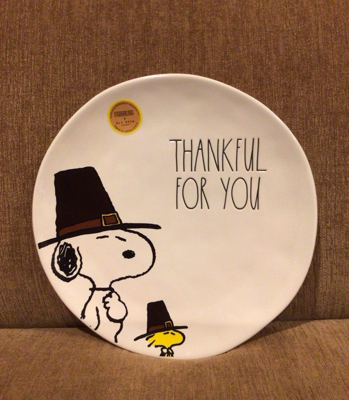 Rae Dunn Peanuts Snoopy & Woodstock Thankful For You Serving Platter