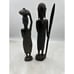 Ebony Carved Masai Tribal Warrior Man Woman Kenya Folk Art Set of 2