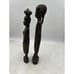Ebony Carved Masai Tribal Warrior Man Woman Kenya Folk Art Set of 2