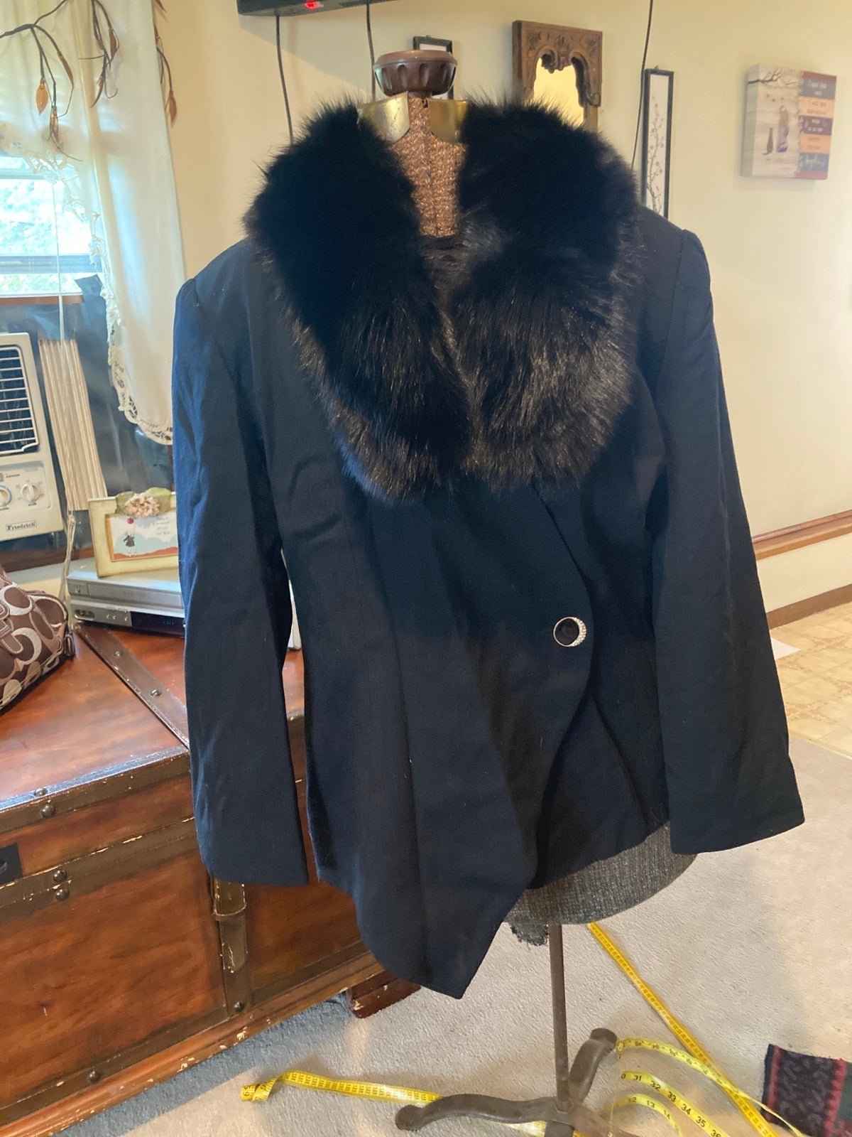 Lily and Taylor wool Jacket with Finland Fox Fur Collar