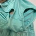 Weissman Dance costume aqua blue teal hi low gold sequin dress 8040 child LC