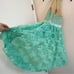 Weissman Dance costume aqua blue teal hi low gold sequin dress 8040 child LC