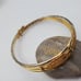 Antique delicate wing feathered gold tone bracelet. Patina! B0515