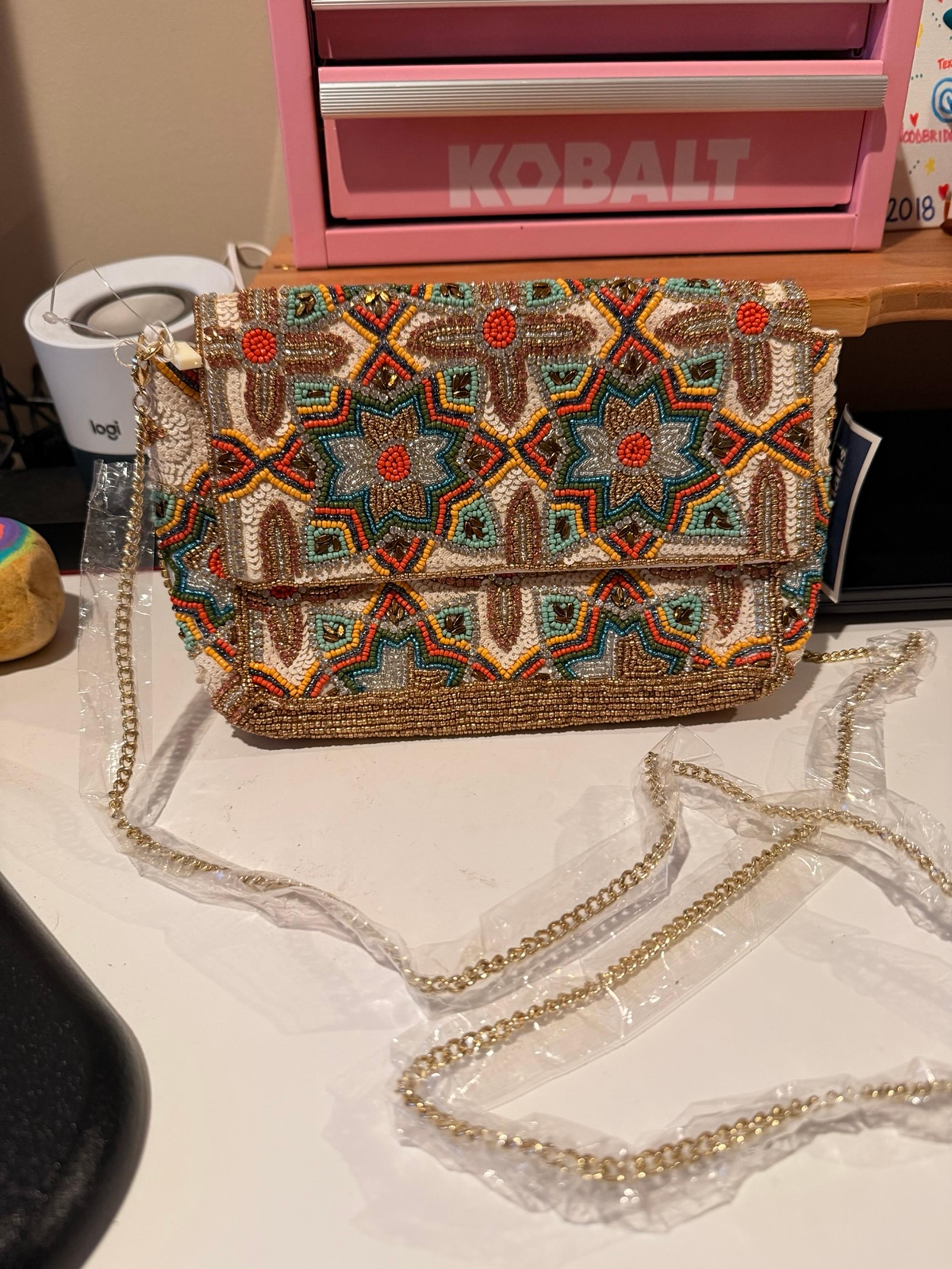 Antik Kraft Beaded Colorful Crossbody Bag -NWT