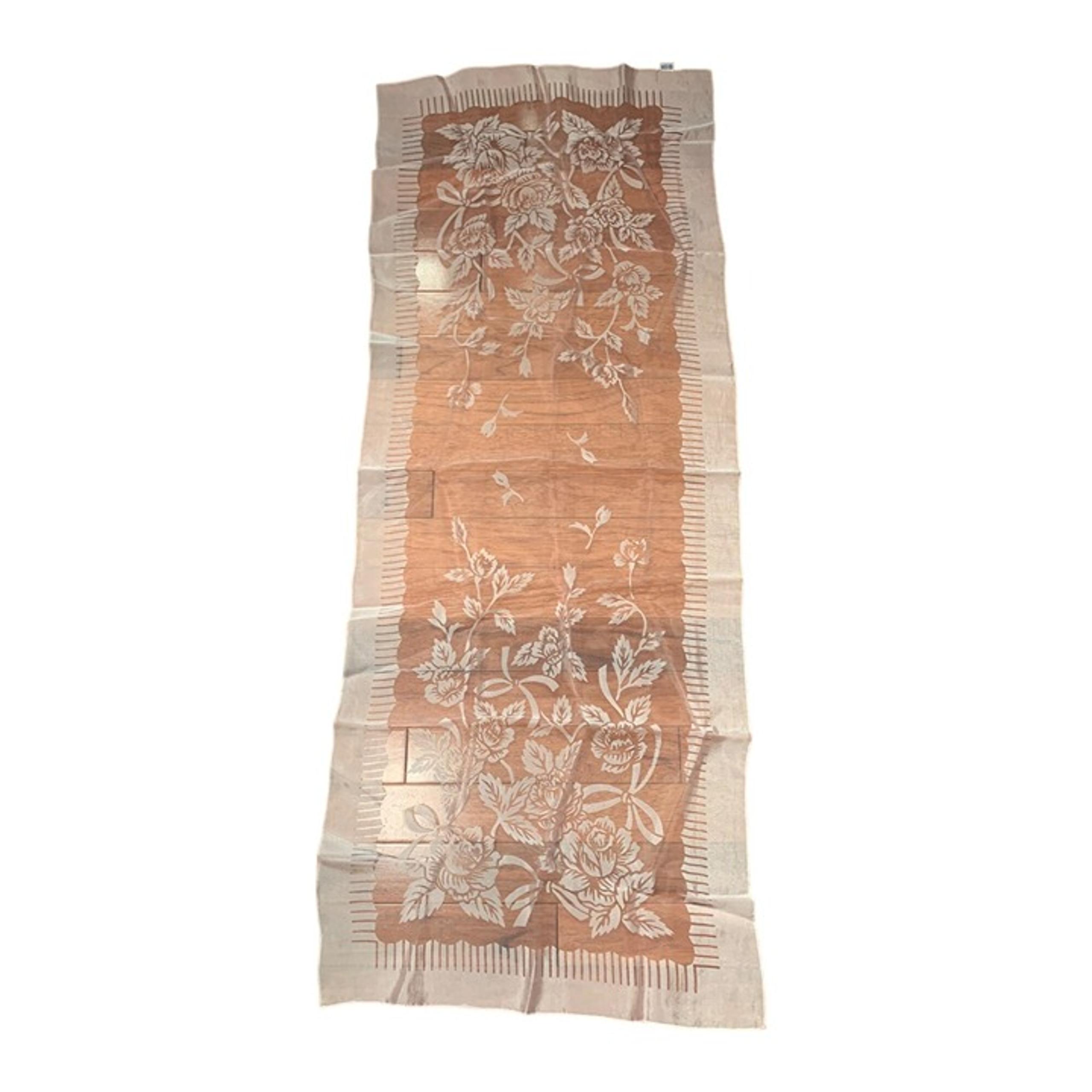 Vintage Womens Floral Pink Sheer Scarf 17x44