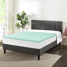 1.5 Inch 5-Zone Memory Foam Bed Topper Aloe Infused Cooling Mattress Pad - Full