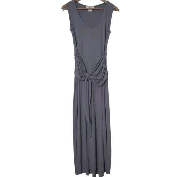 Karen Alexander Maxi Dress Size S Gray Sleeveless Shirt Waist Made In USA Womens
