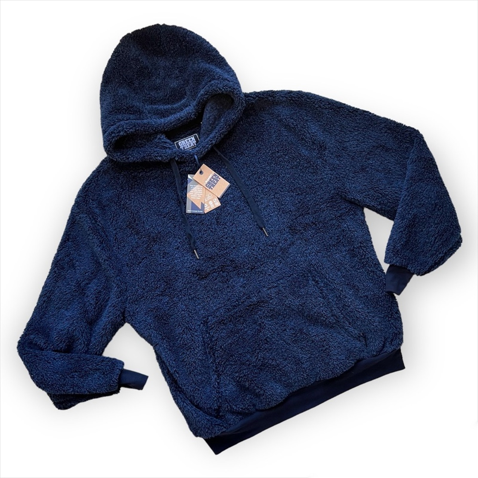 Green Treat Navy Blue Lounge Pullover Hoodie Men’s Size Medium - Large