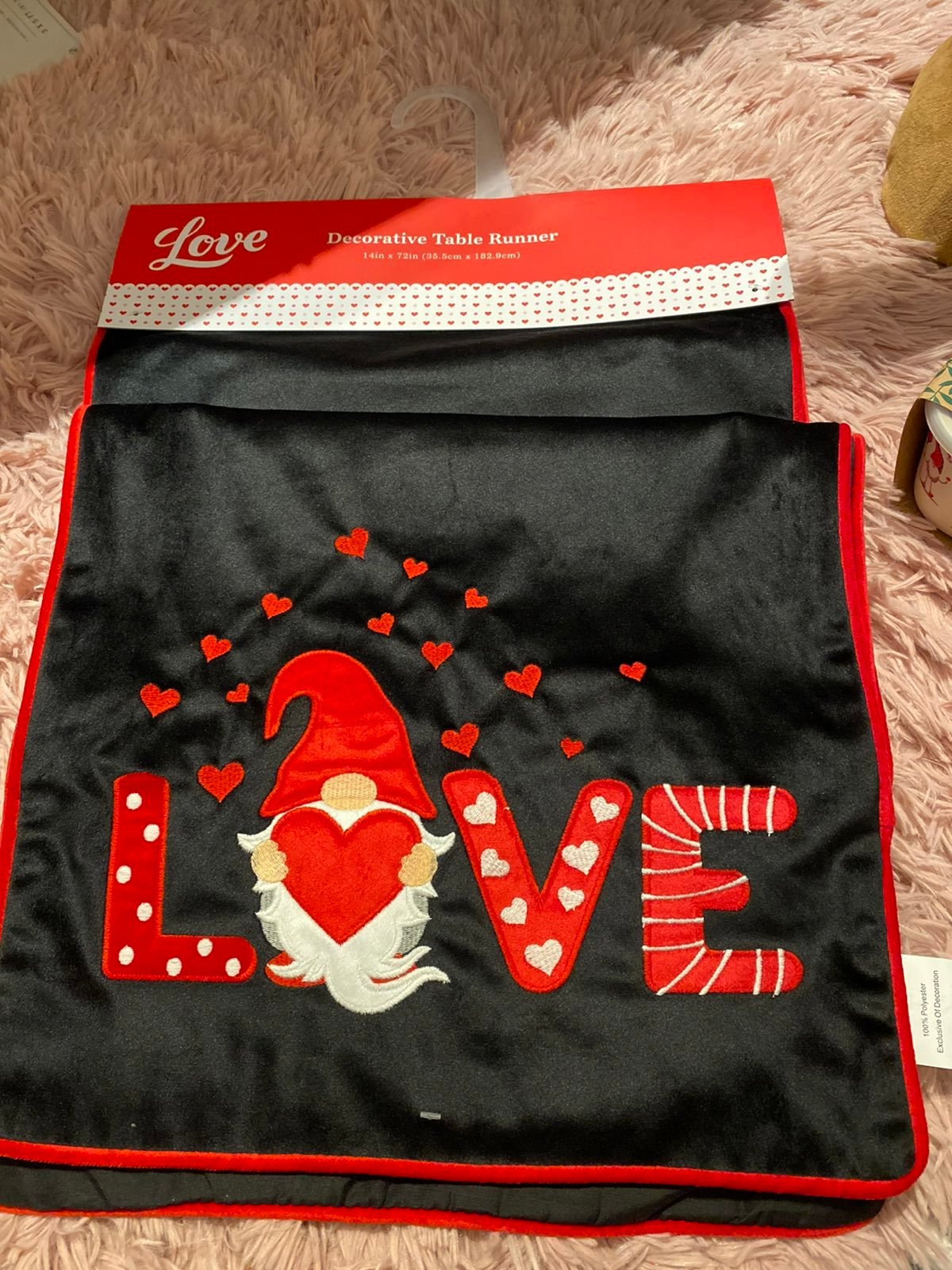 Valentine Gnome Table Runner