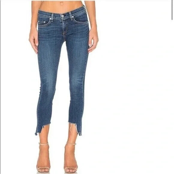 rag & bone Chewed Hem Capri in Hampton Wash Frayed Hem Size 25